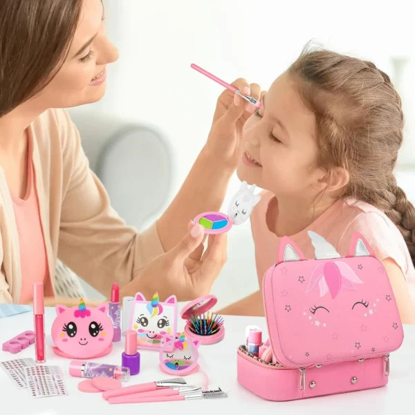 Kids Washable Makeup Kit – Real Set for Girls 3-12, Birthday & Christmas Gift - Image 3
