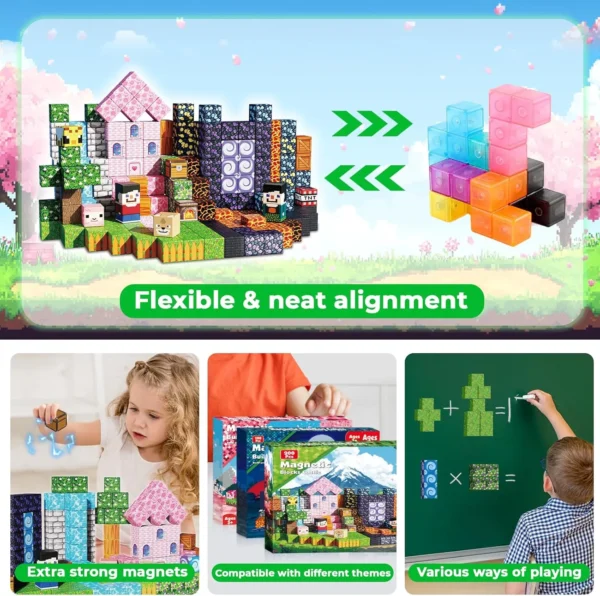 200PCS Magnetic Building Blocks – STEM Toy Set for Kids (Ages 3+) - Image 2