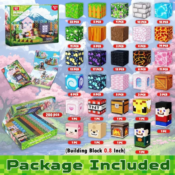 200PCS Magnetic Building Blocks – STEM Toy Set for Kids (Ages 3+) - Image 5