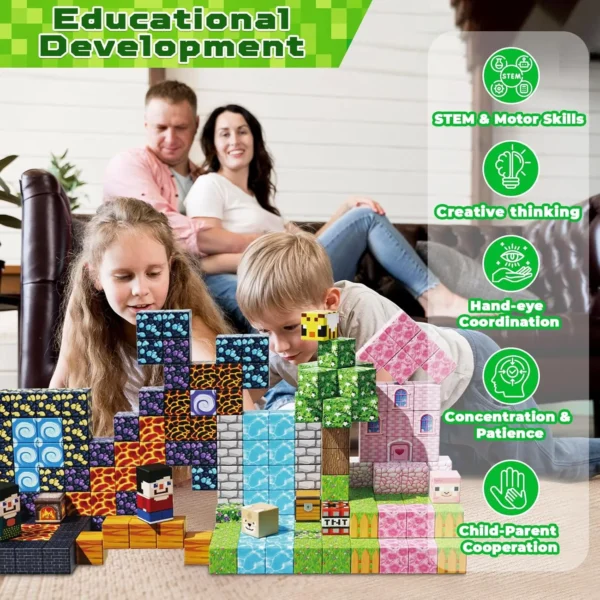 200PCS Magnetic Building Blocks – STEM Toy Set for Kids (Ages 3+) - Image 4
