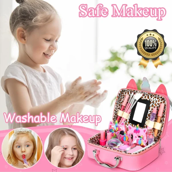 Kids Washable Makeup Kit – Real Set for Girls 3-12, Birthday & Christmas Gift - Image 7
