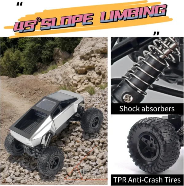 Cybertruck RC Car – 4WD Off-Road Remote Control Toy (1:14 Scale) - Image 2