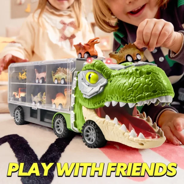 JOYIN 13-in-1 Dinosaur Truck & Cars Set – Pull Back Cars for Kids 3-5 - Image 7