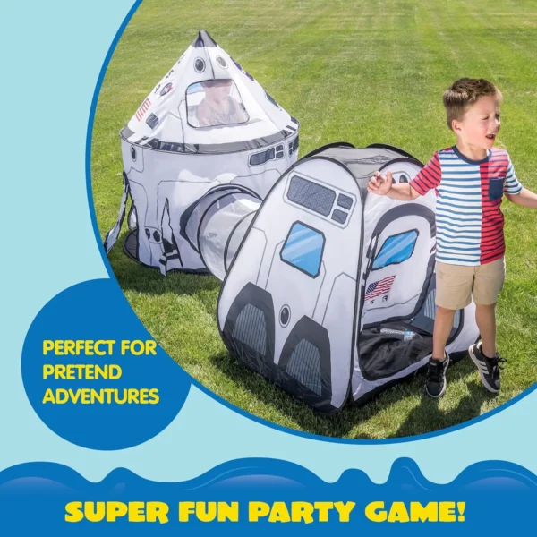 JOYIN Rocket Ship Play Tent with Tunnel – Indoor/Outdoor for Kids - Image 7